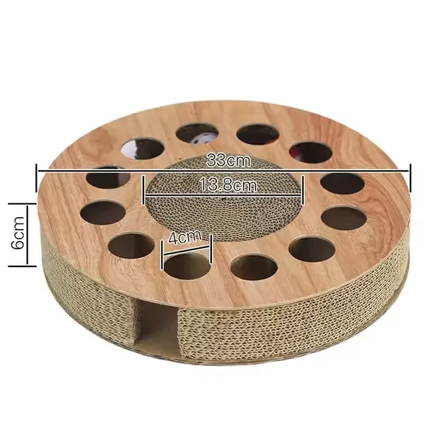 Cat Scratching Board Track Cat Toy, With Catnip for Indoor Cats - Circular Busy Box Scratching photo-2
