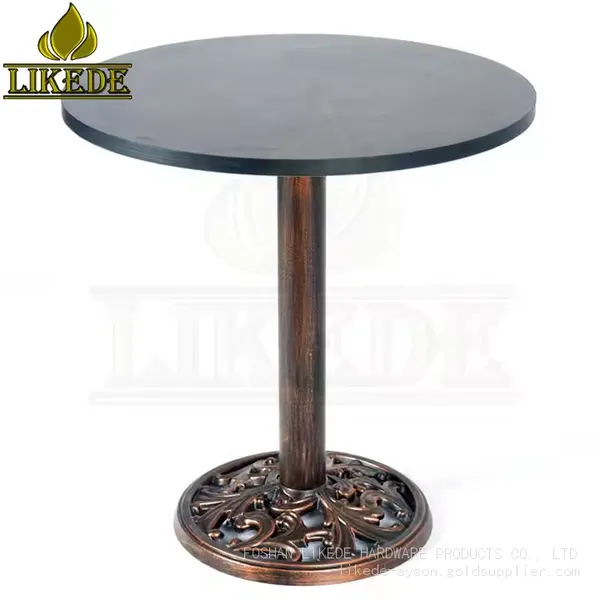 Cast Iron Base Round Table With Copper Finish Home Bar Melamine Table photo-5