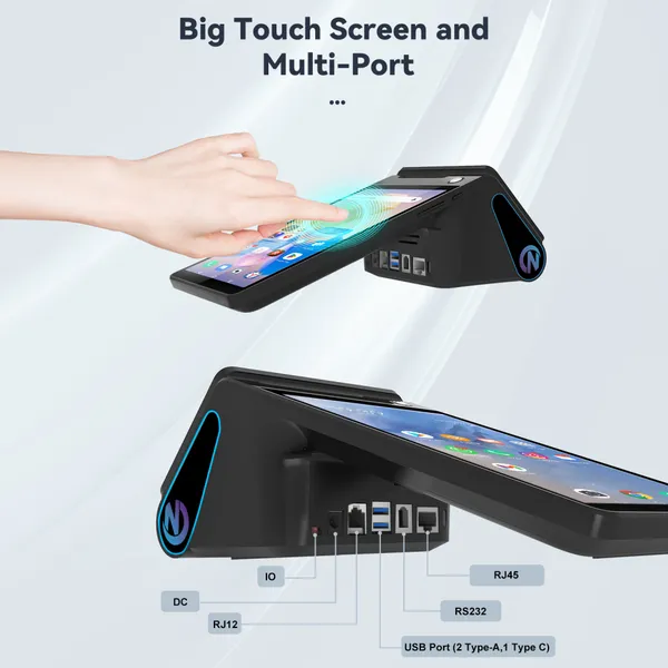 Z108P Secure Palm Vein POS System,Dual SIM PSAM Slot Multi-Port Terminal,EMV CE FCC Certified for Large Retail & Catering Business photo-3