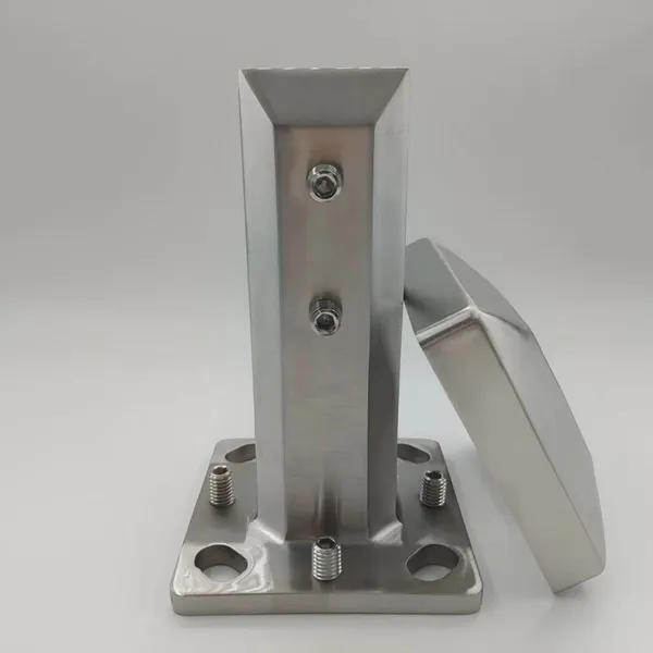 304 Stainless Steel Glass Clamp for Balcony Railing Matte Black Powder Coated Base Plate Bolt Down Heavy Duty photo-2