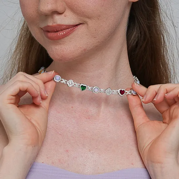 Shining Star Jewelry Fashion Women Jewelry Cz Tennis Chain Choker Necklace photo-4
