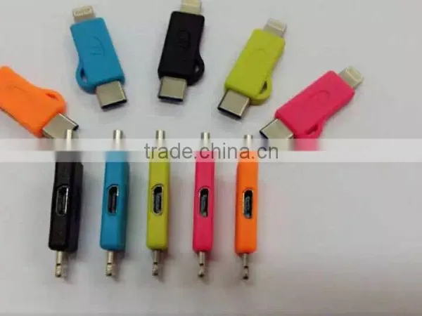 Wholesales 2 in 1 Micro USB 5 Pin to 8 Pin Adapter For IPhone 6 and Android photo-2