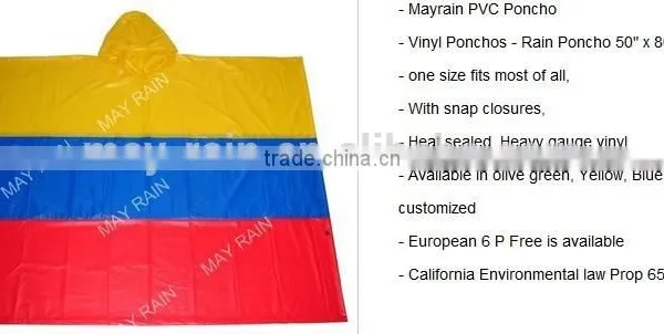 Hot Sale Popular Adult Pvc Rain Cape Poncho photo-2