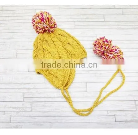 Wholesale Custom Pom Pom Knit Crochet Hat Beanie Hats photo-3