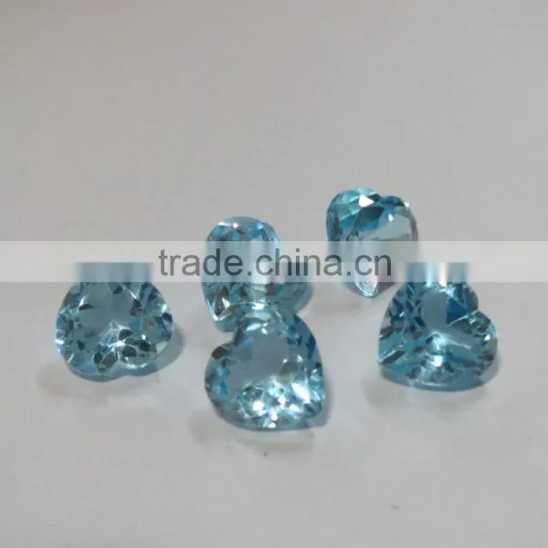 Blue Topaz Heart Cut 9mm Loose Gemstones photo-2
