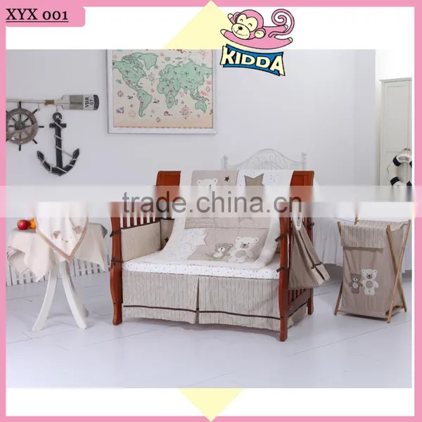100%Cotton Crib Bedding Lovely Bear Baby Bedding Set