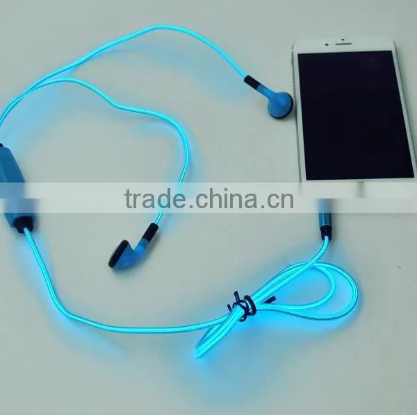 Mobile Phone Accessory Light EL Long Wire Earphone With Microphone photo-2