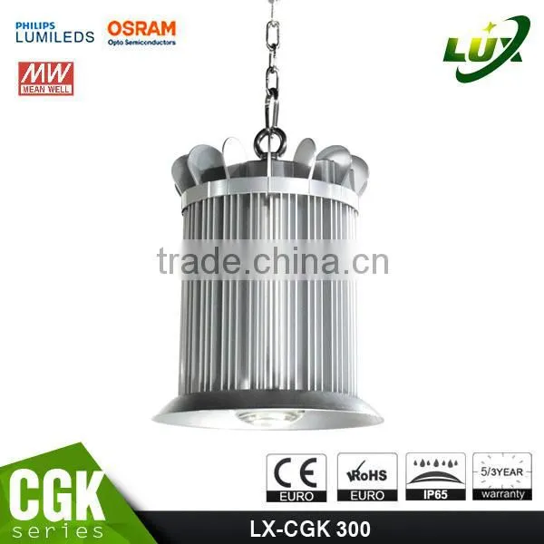 Free Lighting Design 2016 CE Rohs Approved Copper Heat Pipe Design 5 Years Warranty Meanwell Driver 300W High Bay LED Light photo-4
