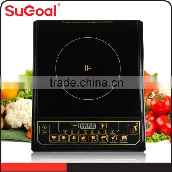 220V Copper Coil Black Glass Crystal Electric Induction Oven photo-3