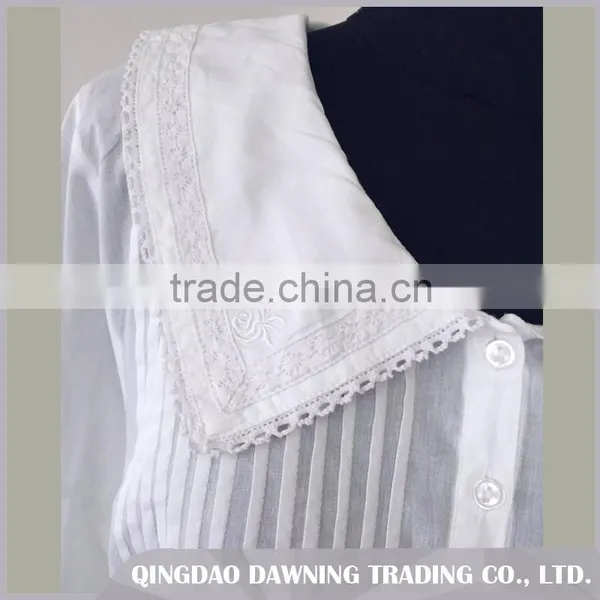 China Suppliers Embroidered Cotton Ladies In Nightgown photo-4