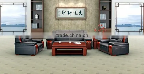 Office Metal Sectional Frame PU Leather Sofa Reception Furniture