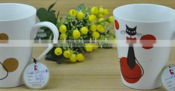 11OZ Lovely Cat Design Full Decal Print Coffee Cups, Shiny Surface New Bone China Mug, KL5004-10720 photo-6