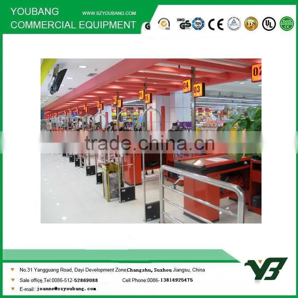 Hot Sell Good Cheap Red Color Steel Supermarket Cashier Checkout Counter (YB-H05) photo-5