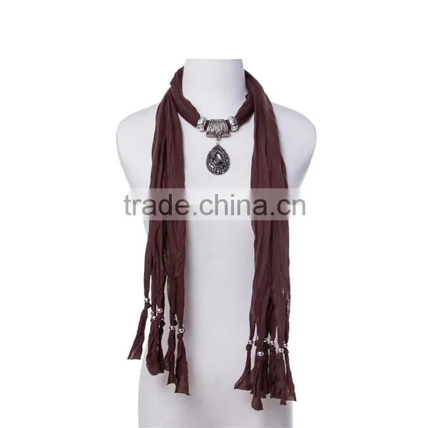 2016 New Design Tear Drop Shaped Pendant Scarf photo-2