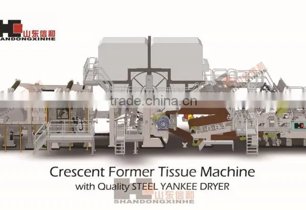 High Quality 2850/1500 High-speed Crescent Former Tissue Machine With Yankee Cylinder photo-2