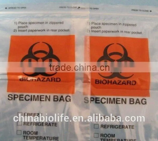 Plastic Zip-Style Biohazard Specimen Bags photo-2