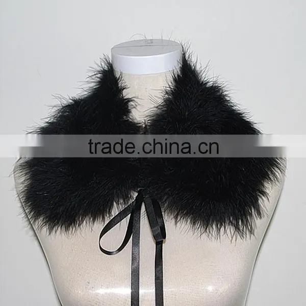 Women Feather Turkey Fur Detachable Fur Collar KZ140033