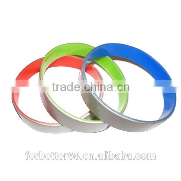 Three Color Coated Silicone Wristbands