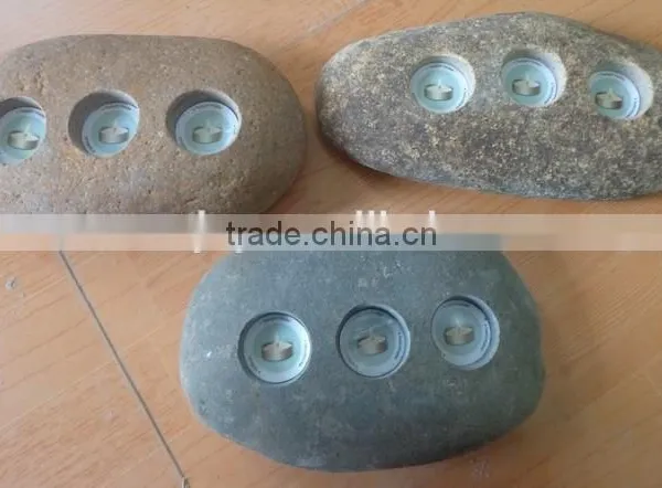 Boulder Stone Candle Holders, River Stone Candle Holders photo-2