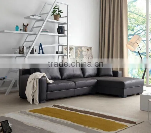 Classic Design Office Furniture Black Leather Classic Sofa Set 2628