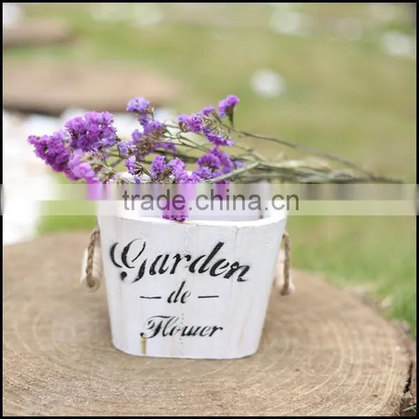 Square Shape White Wooden Basket