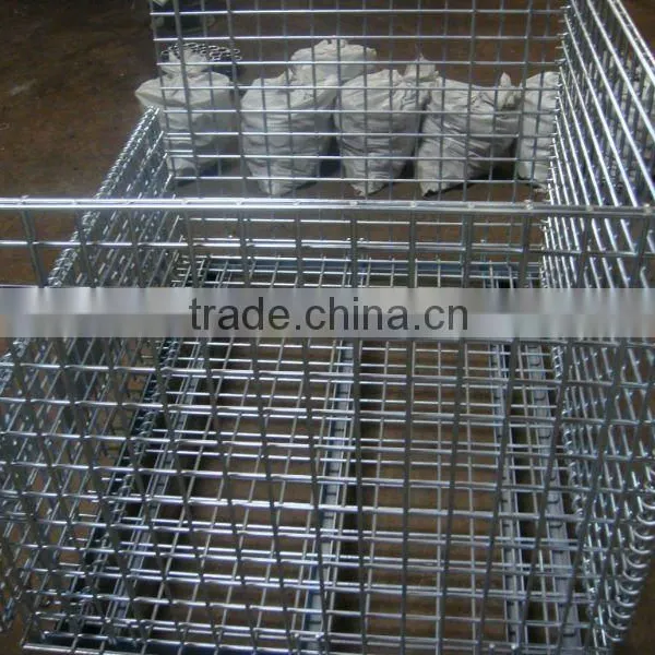 Zinc Folding Wire Mesh Pallets With Half Drop Gate