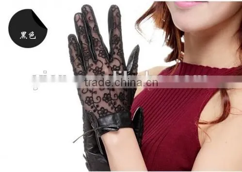 Stylish Girls Sexy Lace Gloves Purple Black Leather Sexy Lace Gloves photo-4