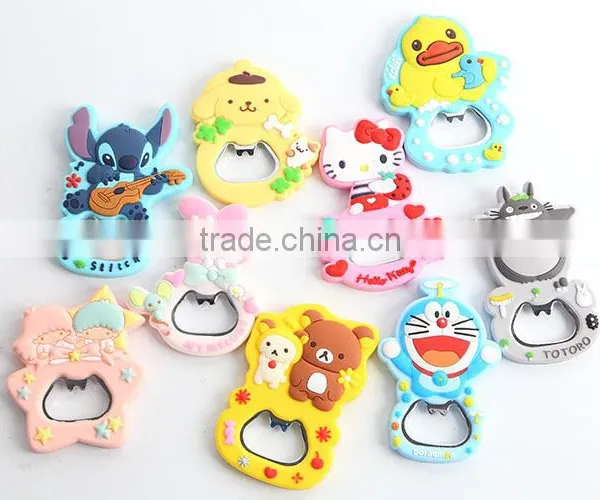 Hot Sale Custom Promotional Cheap Price PVC Keychain Beer Bottle Opener Fridge Magnet photo-6