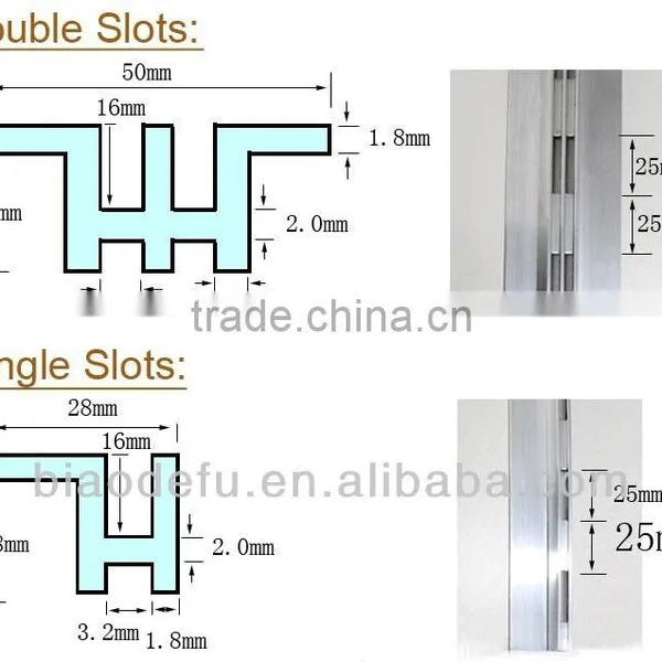 Single/Double Slot Aluminum Channel for MDF Board photo-3