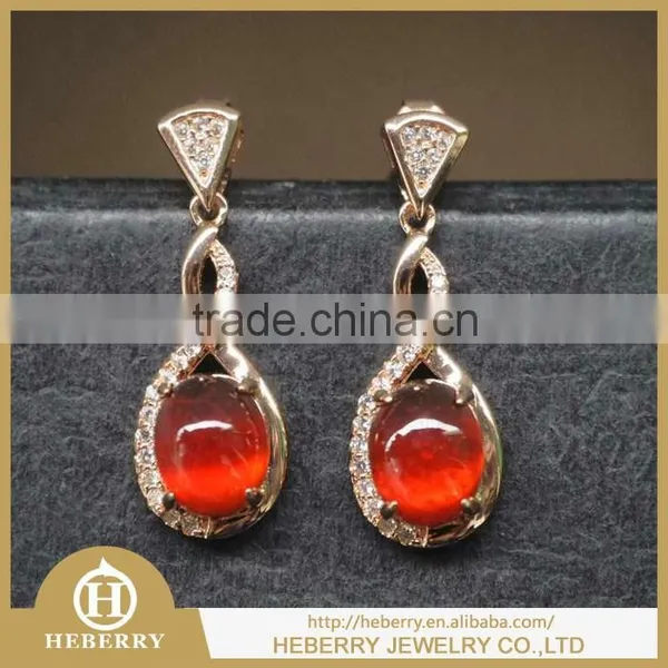 925 Sterling Silver Genuine Garnet Earrings With cz Diamond Stone for Ladies photo-6