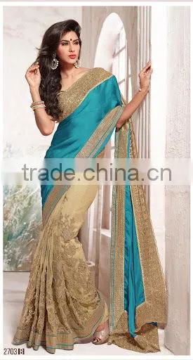TEAL NET SAREE SHOP ONLINE photo-3