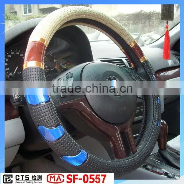 Popular Colorful Wood Material Car Steering Wheel Covers, for South Africa