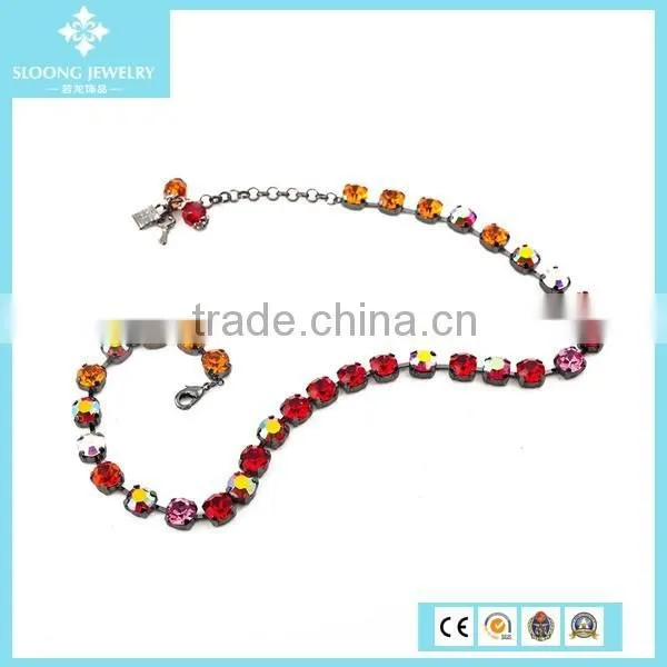 New Charms Fashionable Austria Crystal Silver Chain Necklace photo-3