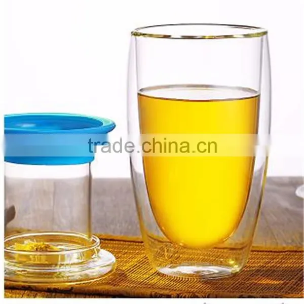 Drinkware Type Heat Resistant Double Wall Borosilicate Glass Cup With Filter And Glass Lid Stockage. photo-3
