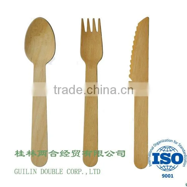 Tableware Knives Forks Spoons Disposable Wooden Kitchen