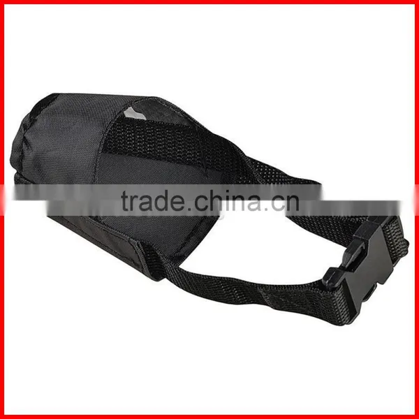Black Pet Adjustable Dog Muzzle Fabric Nylon Comfortable Soft No Bark Bite Chew photo-4
