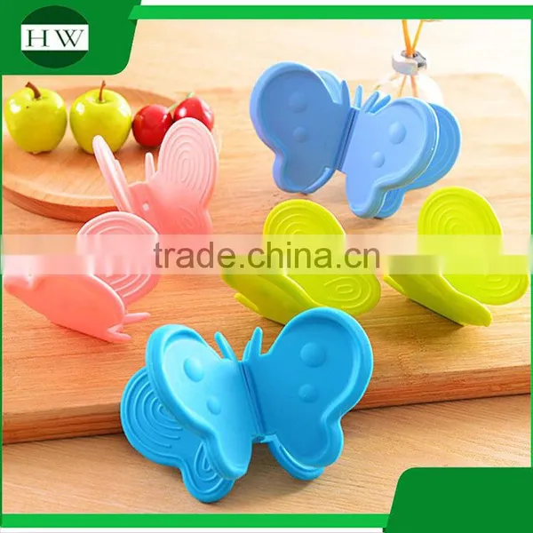 Kitchen Non-stick Silicone Butterfly Bbq Baking Grill Heat Resistant Oven Finger Clip Glove Gloves photo-5
