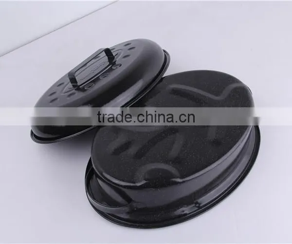 Best Kitchen Tool Oval Enamel Microwave Baking Pan With Lid photo-2