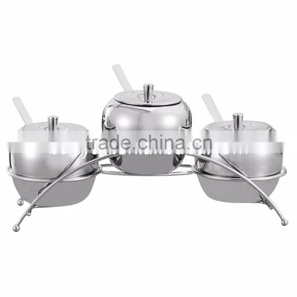 Salt Pepper Sugar Storage Container Stainless Steel Condiment Caddy photo-2