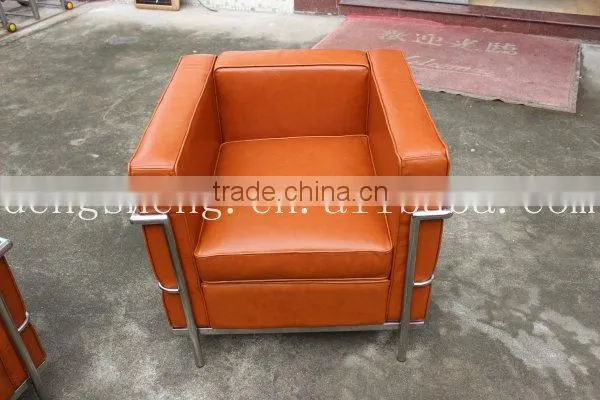 Sectional Leather Sofa Furniture BY2105 Stainless Steel Frame photo-5