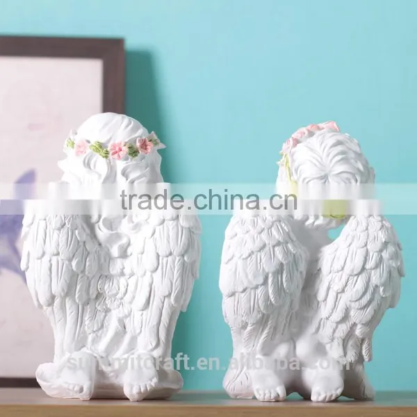 Resin White Baby Praying Angel Figurine photo-3