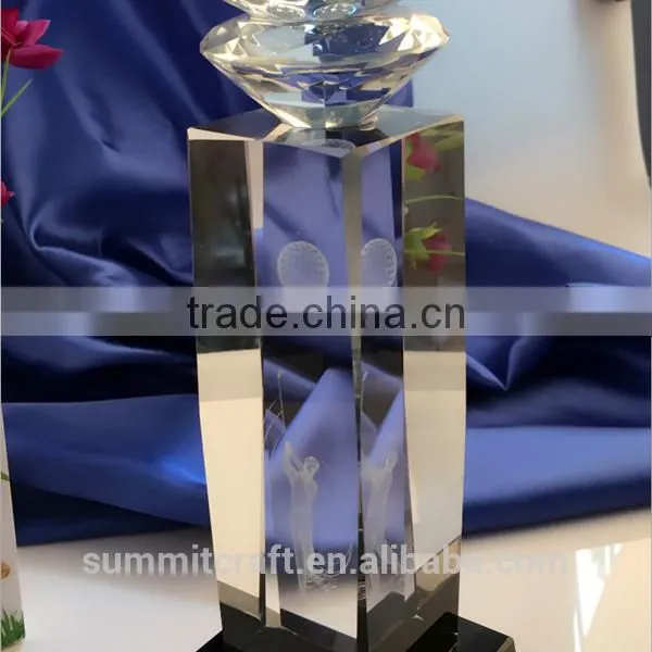 Custom Unique Crystal Golf Trophy photo-3