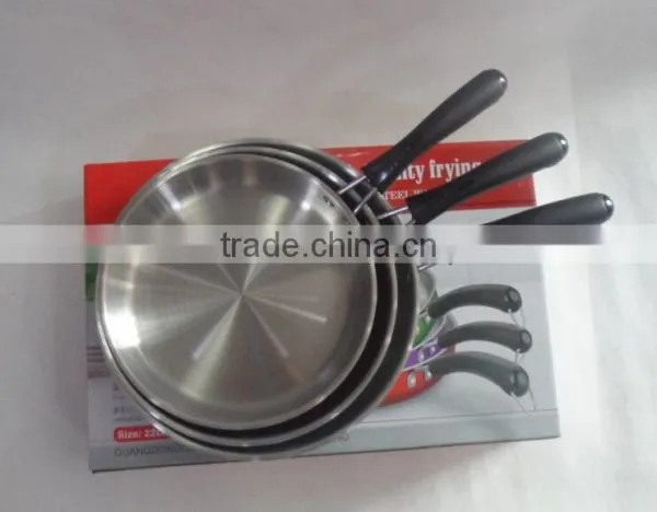 3 Pcs Stainless Steel Fry Pan/frying Pan Set photo-5