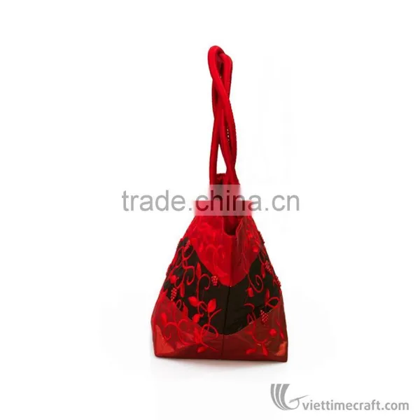 Handmade Embroidered Handbag, 100% Handmade in Vietnam, Elegant Colour and Design photo-2