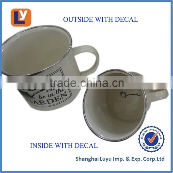 High Quality Printing Porcelain Enamel Mug Coffee Cup photo-3