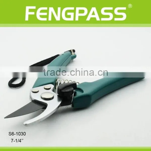 S6-1030 Plastic Handle Black Blade Tree Pruning Garden Scissors photo-3