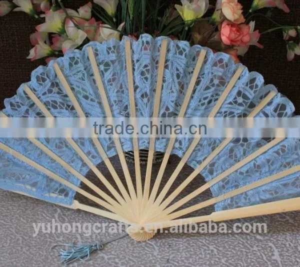 Handicraft Cloth Bamboo Lace Hand Fan photo-2