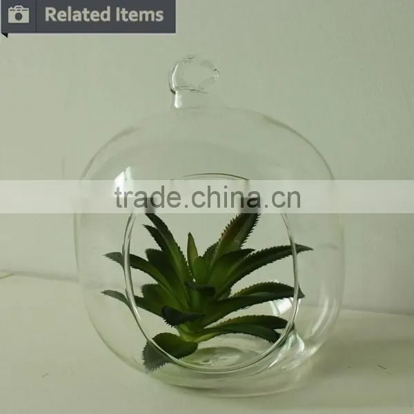 Hanging Succulents Mini Plants Artificial Glass Potted Plants photo-6