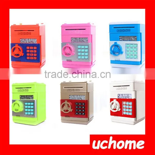 UCHOME New Automatic Saving Money Password Safe Box ATM Piggy Bank Mini Safe Box photo-2