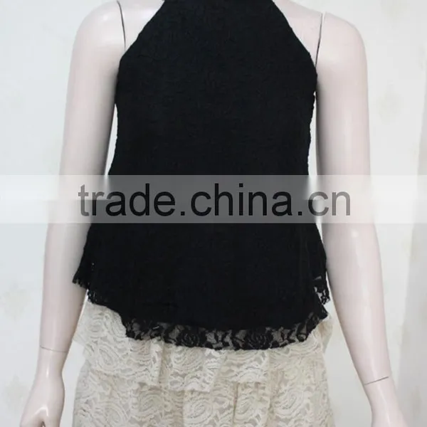 Sexy Lace Back Cross Tank Top New Design Crow Top photo-2